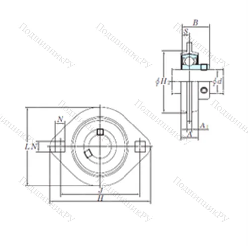Подшипниковый узел шариковый радиальный SBPFL 206-19