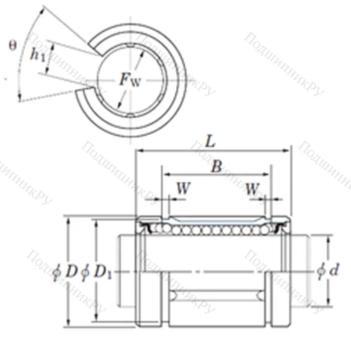 Подшипник шариковый линейный SDM 16OP от производителя  KOYO