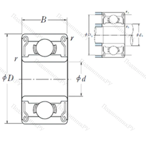 Подшипник шариковый радиальный R 1 ZZ
