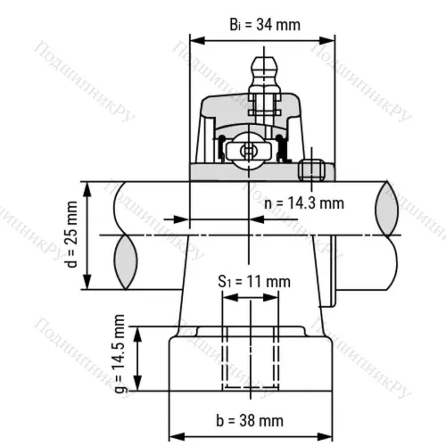 Подшипниковый узел SSUCPPL 205-W - Вал: 25 мм от производителя  LPZ
