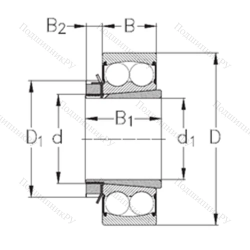 Подшипник шариковый радиальный самоцентрирующийся 2210-K-2RS+H 310