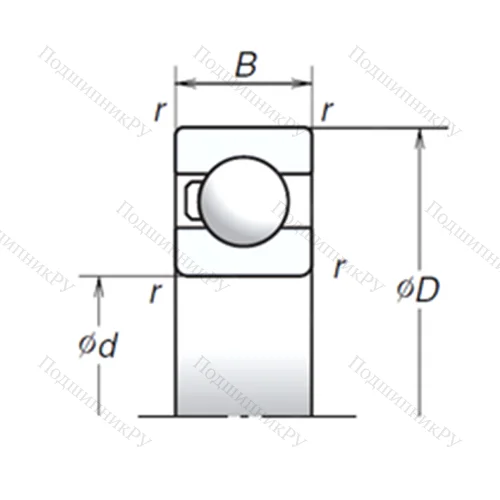 Подшипник шариковый радиальный 6008T 1X