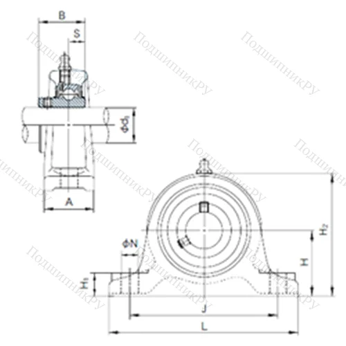Подшипниковый узел шариковый радиальный UCIP 317
