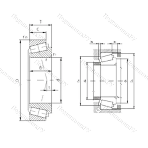 Подшипник роликовый радиально-упорный K-65225/K-65500