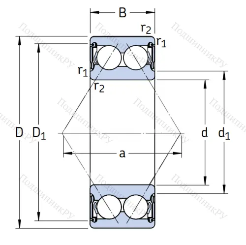 Двухрядный шариковый подшипник 3212 A-2RS 1 от производителя  SKF