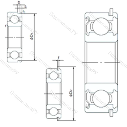 Подшипник шариковый радиальный 62/32ZENR