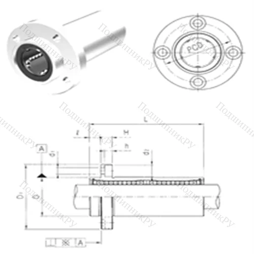 Подшипник шариковый линейный LMEFP 50L