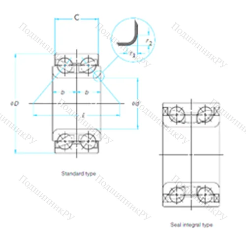 Подшипник шариковый радиально-упорный 28BWD 05ACA 30