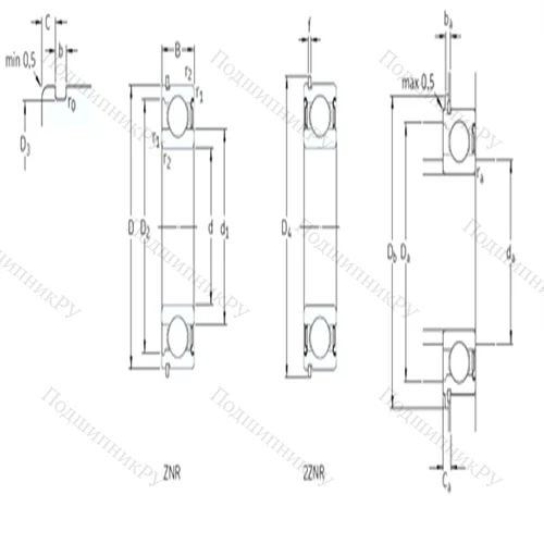 Подшипник шариковый радиальный 312-2ZNR
