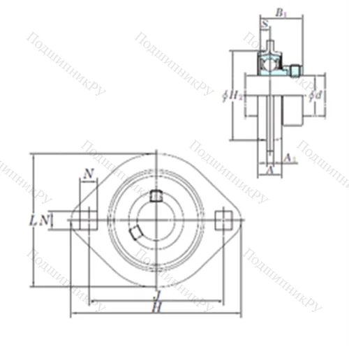 Подшипниковый узел шариковый радиальный SAPFL 205-16