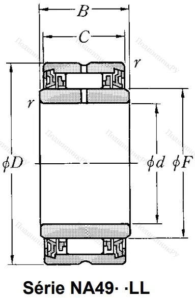 Игольчатый подшипник NA 4910 LL/3AS