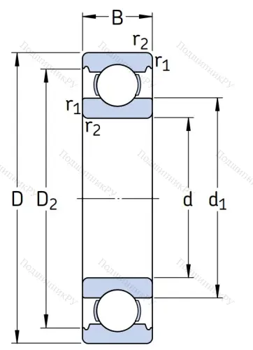 Высокотемпературный подшипник 6202/VA 201 от производителя  SKF