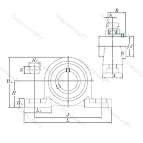 Подшипниковый узел шариковый радиальный BLP 204-12