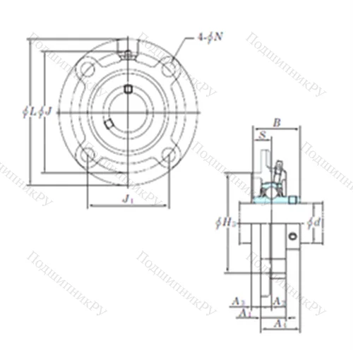 Подшипниковый узел шариковый радиальный UCFC 204-12