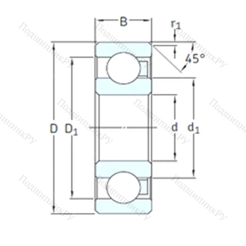 Подшипник шариковый радиальный 6206/HR 22T 2