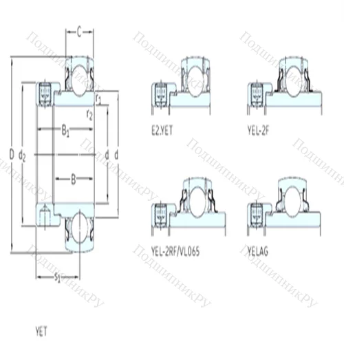 Подшипник шариковый радиальный E 2.YET 205-100