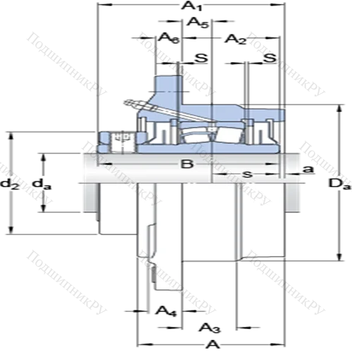 Фланцевые роликоподшипниковые узлы (стопорное кольцо и втулка, для дюймовых валов) FYRP 3 7/16-18