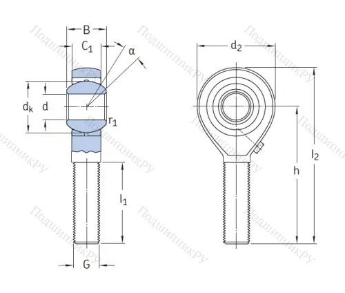 Наконечник штока с внешней реьбой SAKAC 22 M в Тольятти
