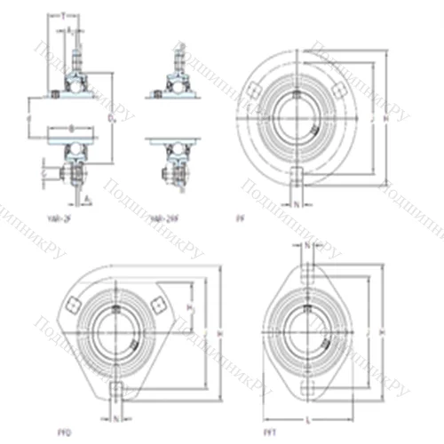 Подшипниковый узел шариковый радиальный PF 30 RM