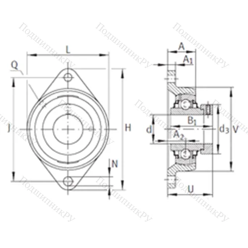 Подшипниковый узел шариковый радиальный RCJT 2-7/16