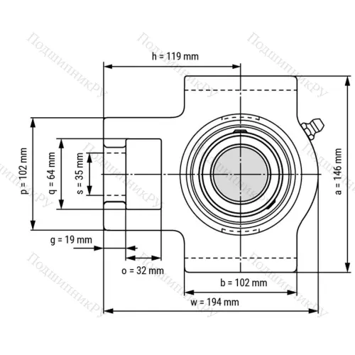 Подшипниковый узел UCT 328 - Вал: 140 мм