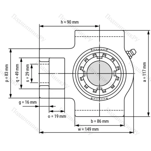 Подшипниковый узел UKT 210 - Вал: 45 мм