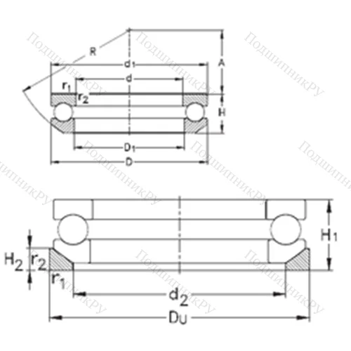Подшипник шариковый упорный 53405+U 405