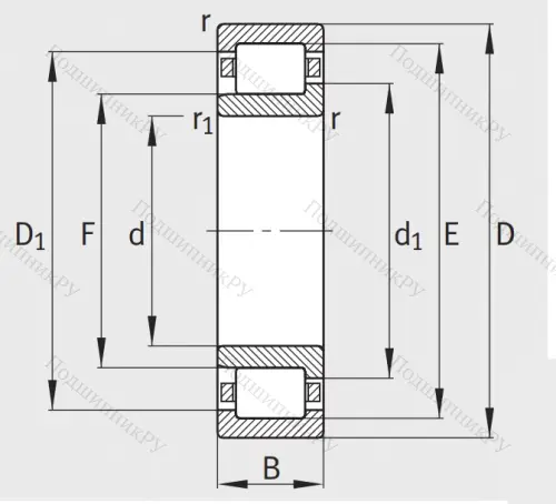 Роликовый цилиндрический подшипник NJ 2210 E XL TVP 2 от производителя  FAG