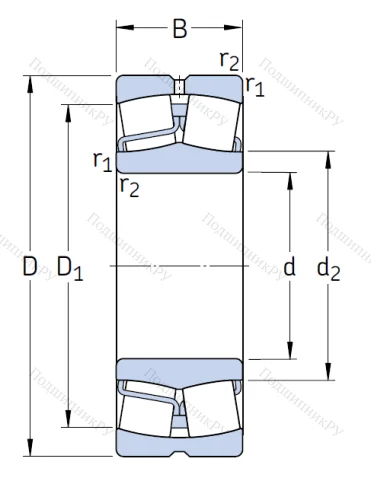 Сферический роликовый подшипник 22212 E от производителя  SKF