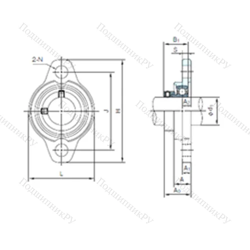 Подшипниковый узел шариковый радиальный UFL 004