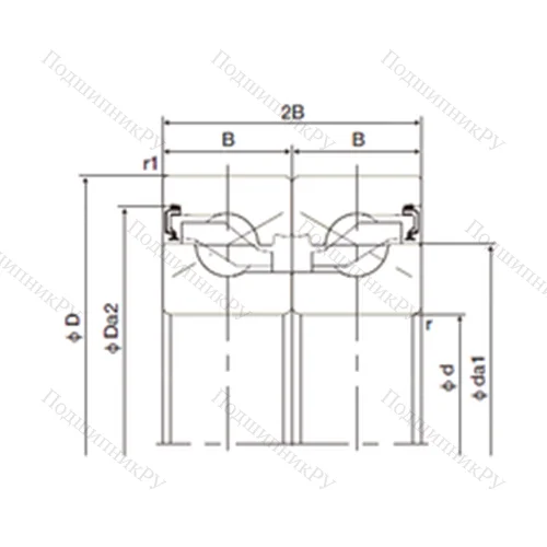 Подшипник шариковый упорно-радиальный спаренный 17TAB 04DB-2NK