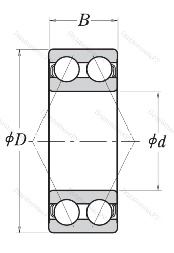 Двухрядный шариковый подшипник 3202 B 2ZRTNG от производителя  NSK