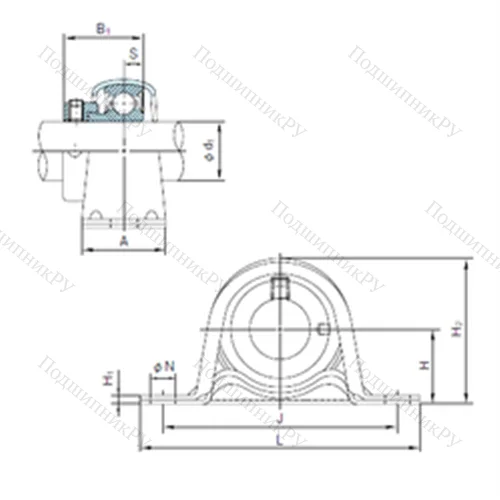Подшипниковый узел шариковый радиальный KHPP 206A