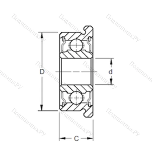 Подшипник шариковый радиальный FR 6-2RS