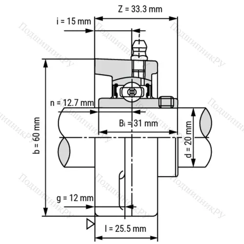 Подшипниковый узел SSUCFL 204 - Вал: 20 мм от производителя  LPZ