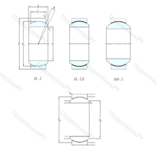 Подшипник скольжения сферический GEH 70TXG 3A-2LS