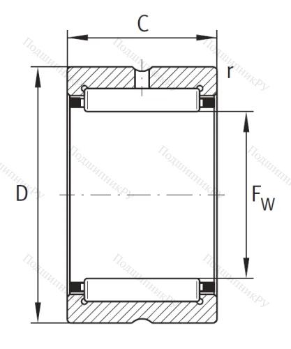 Игольчатый подшипник NK 25/20 XL от производителя  INA
