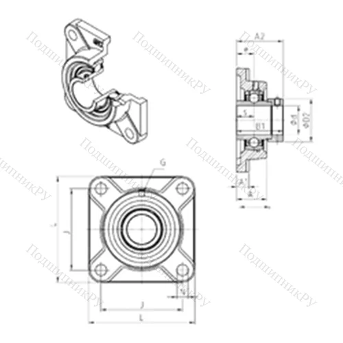 Подшипниковый узел шариковый радиальный EXF 311