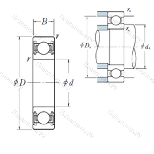Подшипник шариковый радиальный 6030VV