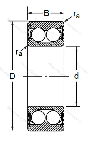 Радиально-упорный шариковый подшипник 3056307 2RS (3307 A 2RSTN) в Тольятти