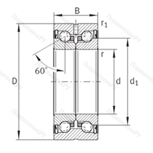 Подшипник шариковый упорно-радиальный ZKLN 2052-2RS-PE