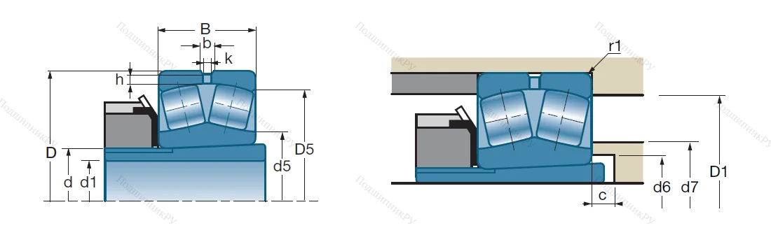 Сферический роликовый подшипник с конической посадкой на вал