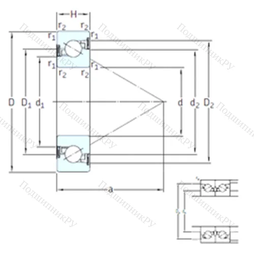 Подшипник шариковый упорно-радиальный BSA 208 CG-2RZ