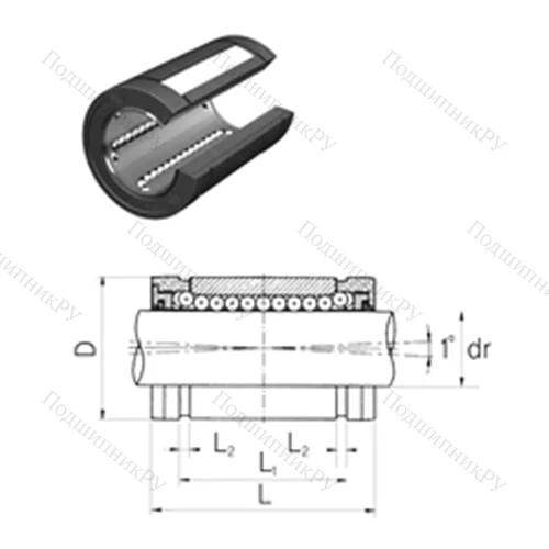 Подшипник шариковый линейный LMBS 16UUOP