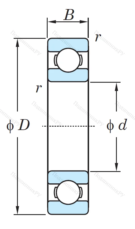 Однорядный шариковый подшипник 6228 C 3