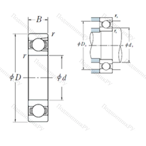 Подшипник шариковый радиальный BL 222