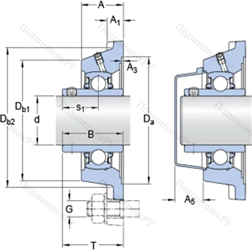 Фланцевые подшипниковые узлы типа Y (корпус типа Y-TECH, квадратный фланец, крепление стопорными винтами) FY 1.7/16 TDW