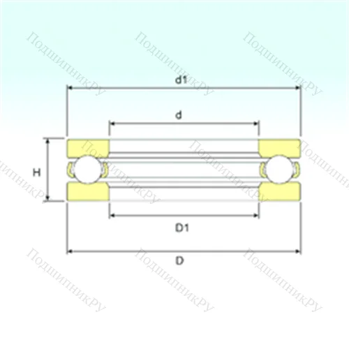 Подшипник шариковый упорный 51338 M