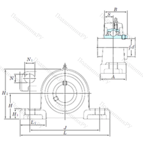 Подшипниковый узел шариковый радиальный UCP 320-63SC