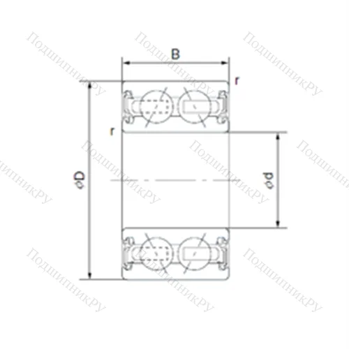Подшипник шариковый радиально-упорный B 25-254